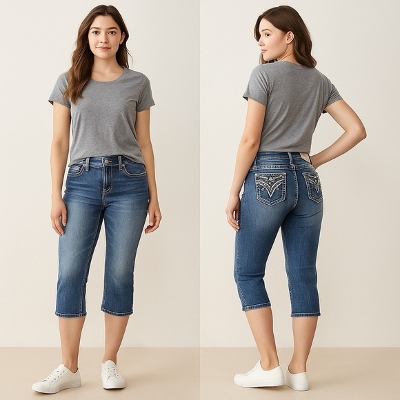 VIGOSS💎 Women’s “The New York” Mid-Rise Capri Jeans 👖💎👡✨ Size 11/12 - Picture 4 of 16